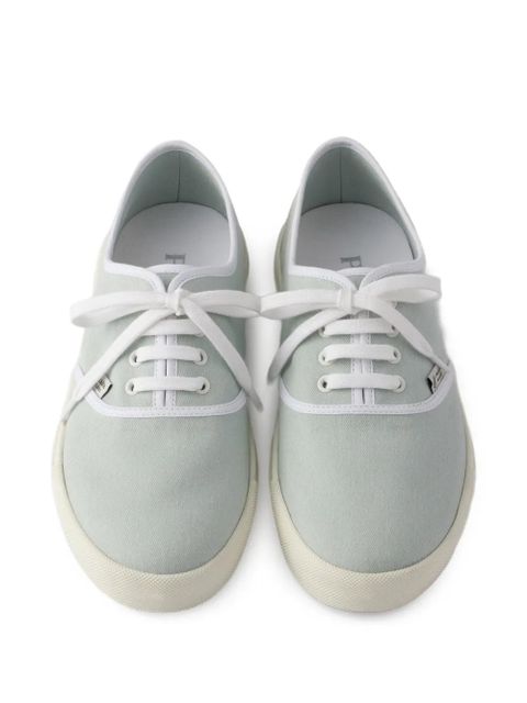 Prada round-toe lace-up sneakers - Blue