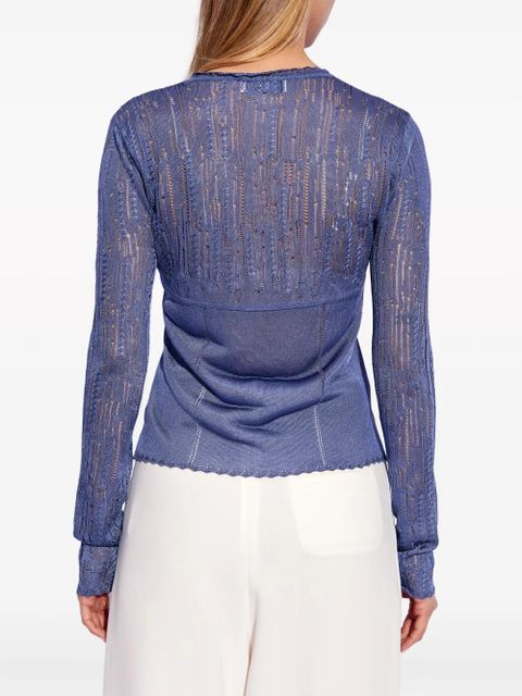 Lanvin corset-style lace top - Blue