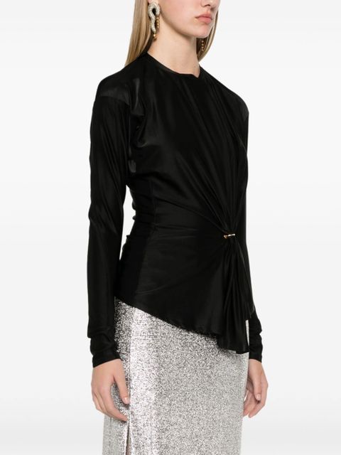 Rabanne gathered-detail top - Black - zdjęcie produktu nr 2