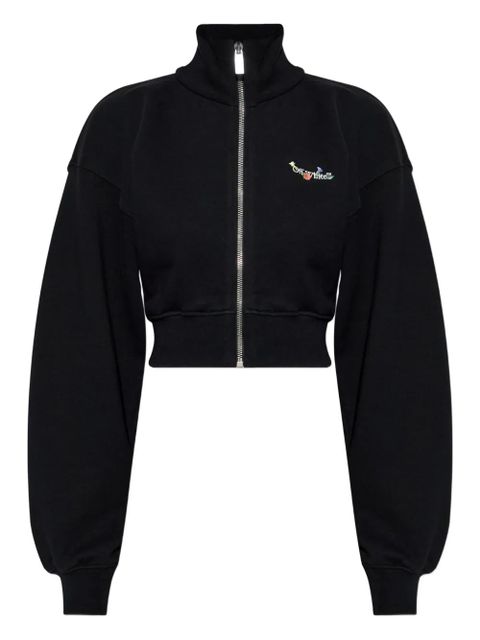 Off-White zip floral knitwear - Black - zdjęcie produktu nr 1