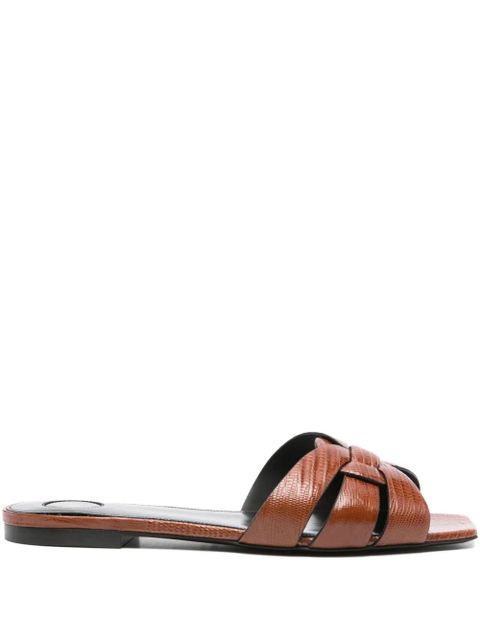 Saint Laurent woven leather sandals - Brown - zdjęcie produktu nr 1