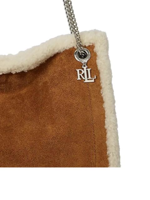 Lauren Ralph Lauren medium Bradley shearling-trim shoulder bag - Brown
