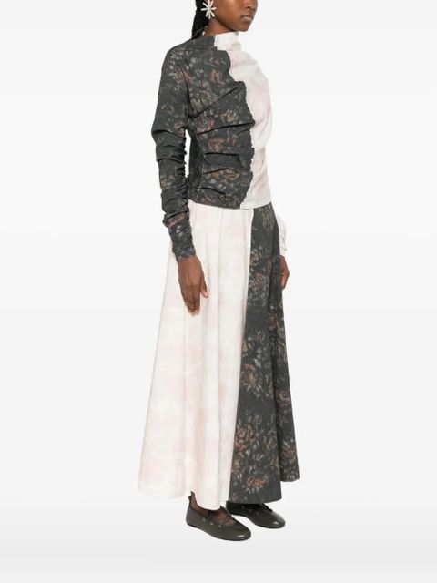 GANNI gathered panelled blouse - Neutrals