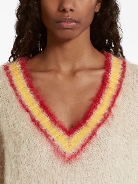 Marni striped mohair-blend jumper - Neutrals - zdjęcie produktu nr 2
