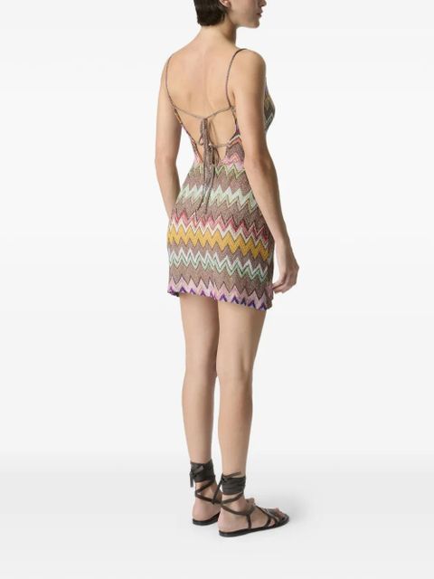 Missoni zigzag-pattern mini dress - Brown