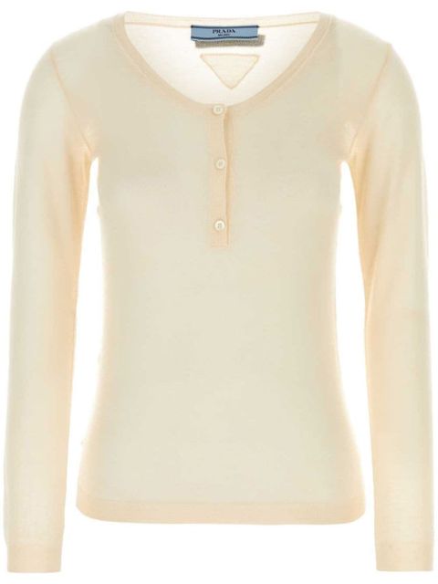 Prada triangle-logo jumper - Neutrals - zdjęcie produktu nr 1