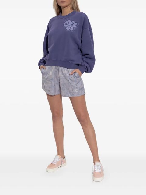 Off-White logo-print cotton sweatshirt - Purple