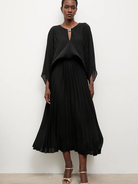 Answear.LAB sukienka kolor czarny maxi rozkloszowana - zdjęcie produktu nr 1