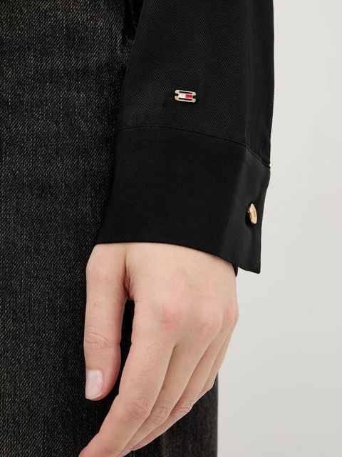 Tommy Hilfiger koszula damska kolor czarny regular z kołnierzykiem klasycznym WW0WW48180