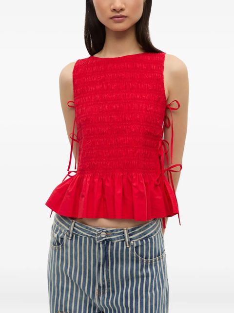 GANNI chambray seersucker top - Red - zdjęcie produktu nr 2