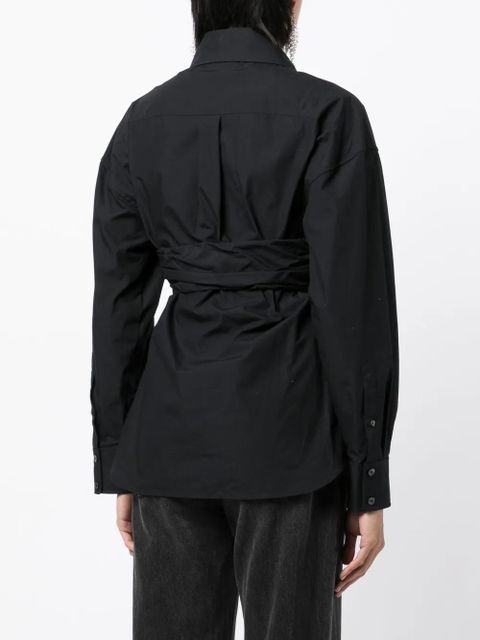 Alexander Wang ruched-detail cotton shirt - Black