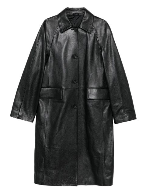 TOTEME raglan-sleeves leather coat - Black