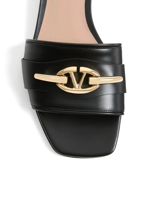 Valentino Garavani VLogoThe Bold Edition slide sandals in calfskin 20mm - Black