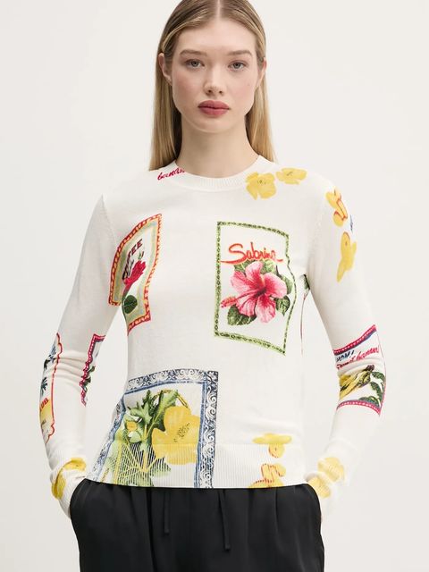 Desigual sweter z domieszką lnu TAMPERE - zdjęcie produktu nr 1