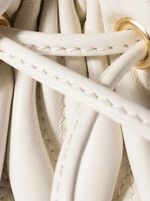 Miu Miu matelassé-motif pouch bag - White