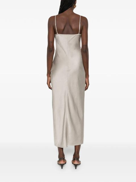 Nanushka Rachana fringe slip midi dress - Neutrals