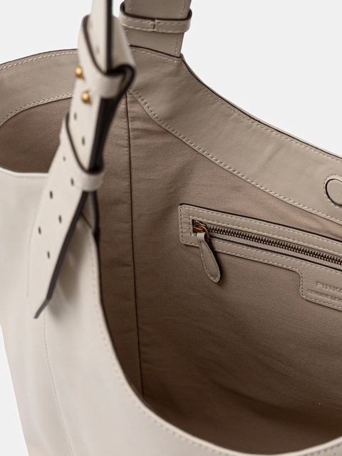 Pinko torebka skórzana kolor beżowy 105360 A0QO