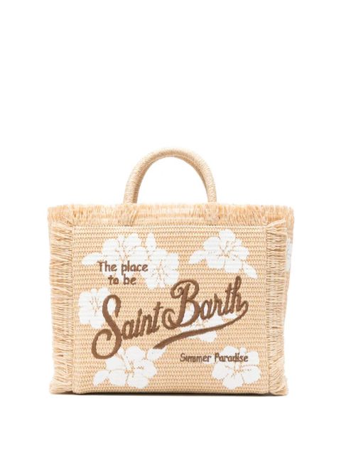 MC2 Saint Barth hibiscus-print fringed tote bag - Neutrals - zdjęcie produktu nr 1
