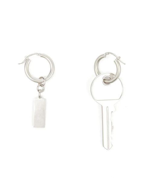 MM6 Maison Margiela Tag and Key pendant hoop drop earrings - Silver - zdjęcie produktu nr 2