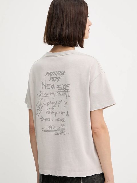 Patrizia Pepe t-shirt bawełniany damski kolor beżowy 8M1714 J128