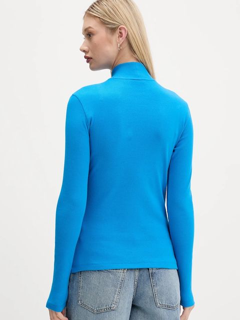 Hugo Blue longsleeve damski kolor turkusowy z półgolfem 50525318