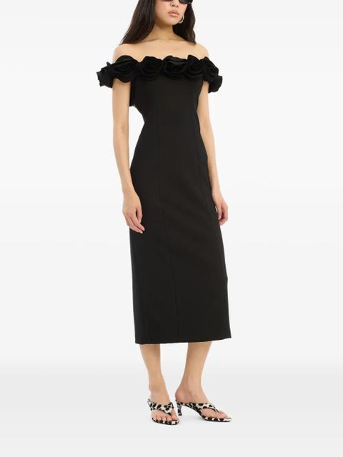 ROTATE BIRGER CHRISTENSEN flower crepe maxi dress - Black - zdjęcie produktu nr 2