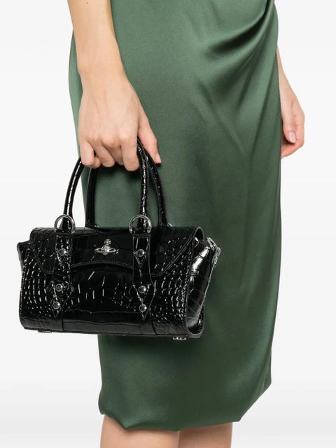 Vivienne Westwood Bettina orb-plaque embossed satchel - Black - zdjęcie produktu nr 2