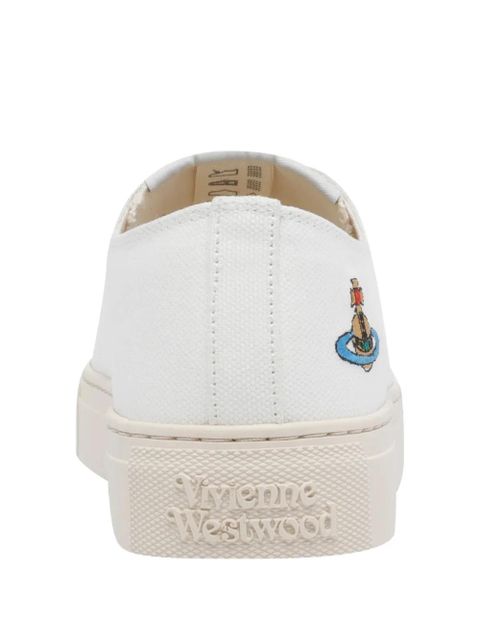 Vivienne Westwood Plimsoll Orb-embroidered sneakers - White