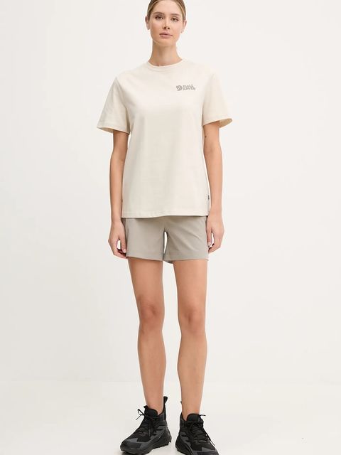 Helly Hansen szorty outdoorowe Thalia 2.0 kolor beżowy gładkie high waist 34328 - zdjęcie produktu nr 2