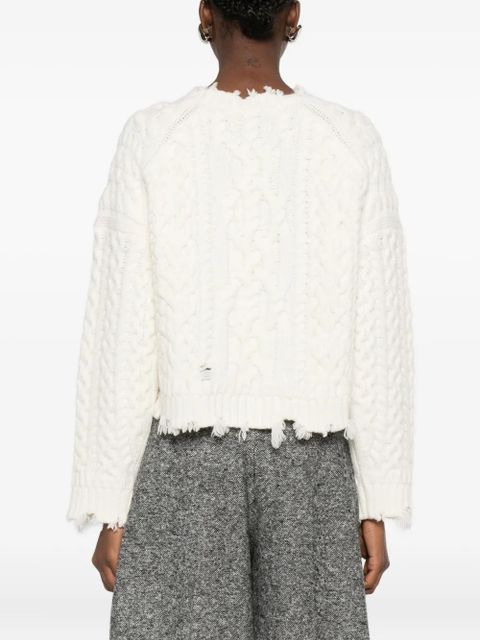 Simkhai Felix cable-knit frayed knitwear - White