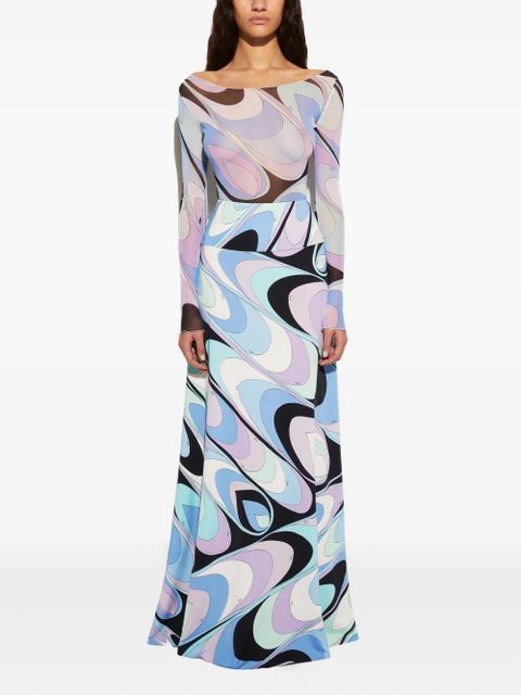 PUCCI onde-print skirt - Blue
