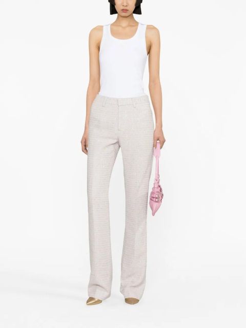 Alessandra Rich sequin-embellished tweed flared trousers - Pink - zdjęcie produktu nr 2
