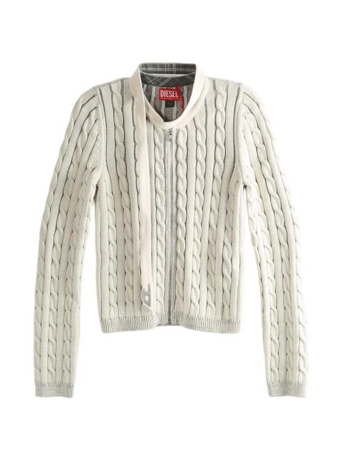 Diesel cable-knit zip cardigan - Neutrals - zdjęcie produktu nr 1