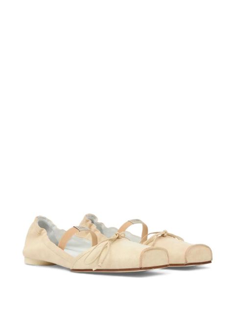 MM6 Maison Margiela square toe strap leather ballerina shoes - Neutrals - zdjęcie produktu nr 2
