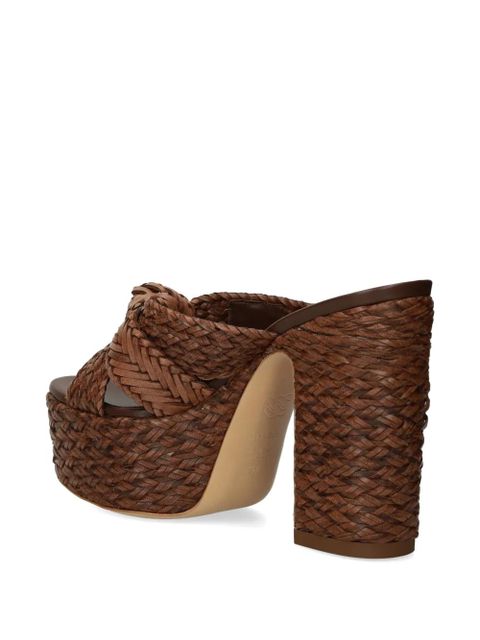 Casadei woven platform sandals - Brown