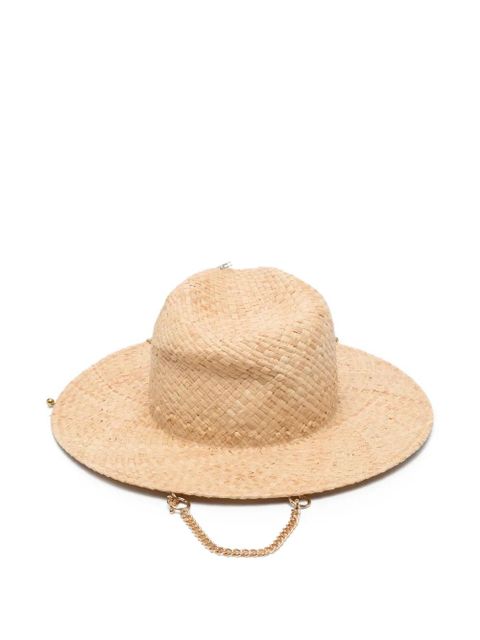 Ruslan Baginskiy chain strap fedora hat - Neutrals