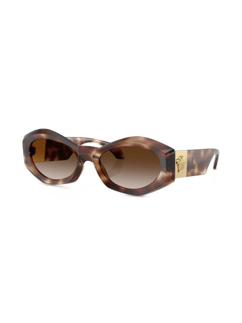Versace Eyewear Medusa-plaque oval-frame sunglasses - Brown - zdjęcie produktu nr 2