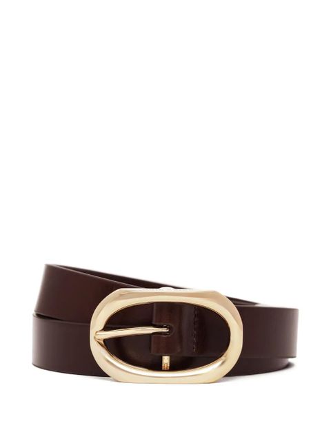 ANINE BING oval-buckle leather belt - Brown - zdjęcie produktu nr 1