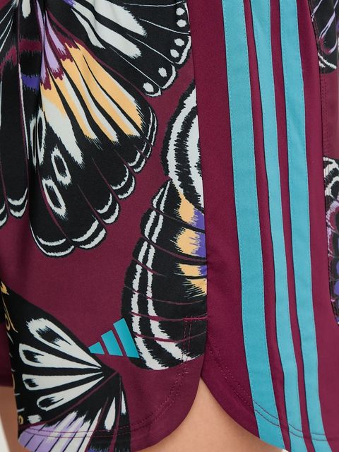 adidas Performance szorty treningowe x Farm Rio damskie kolor bordowy wzorzyste high waist JL7005