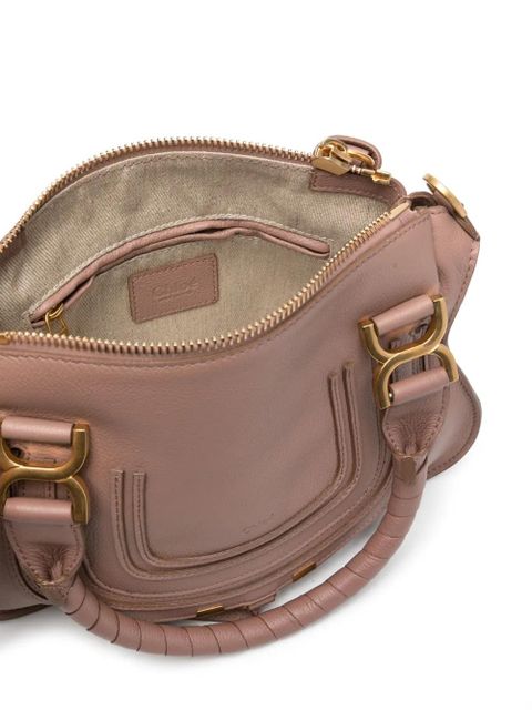 Chloé small Marcie logo-debossed tote bag - Pink - zdjęcie produktu nr 2