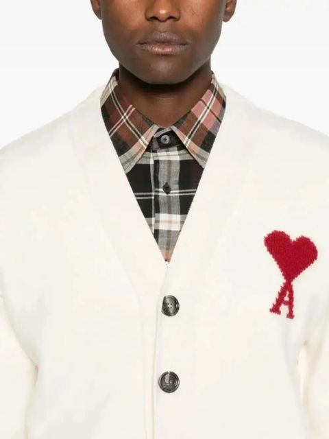 AMI Paris Ami De Coeur wool cardigan - Neutrals