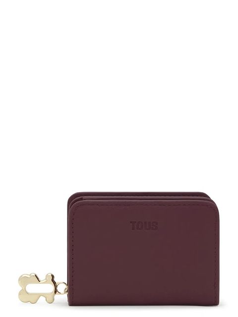 Tous portfel skórzany FOLD damski kolor bordowy 2002306021 - zdjęcie produktu nr 1