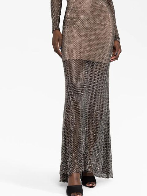 Self-Portrait off-shoulder embellished maxi dress - Black