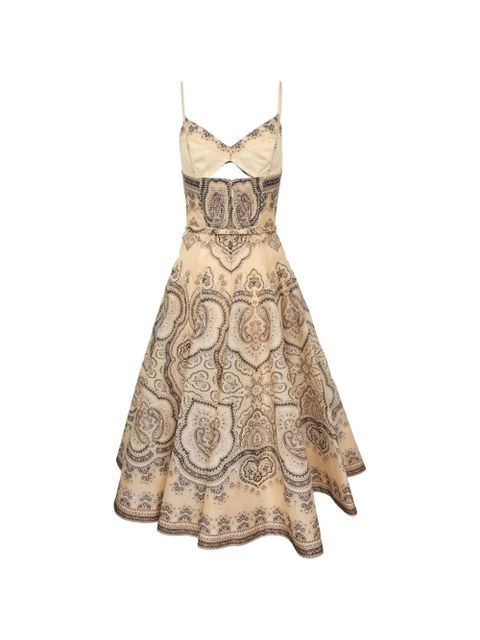 ZIMMERMANN Luna twist-detail paisley-print midi dress - Neutrals - zdjęcie produktu nr 2