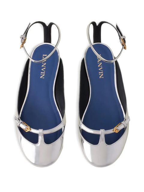 Lanvin buckle ankle-strap ballet flats - Silver