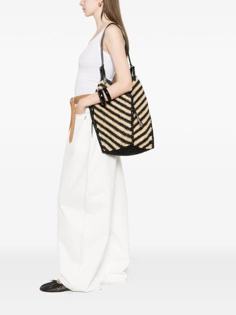 ISABEL MARANT Tampa striped shoulder bag - Black - zdjęcie produktu nr 2