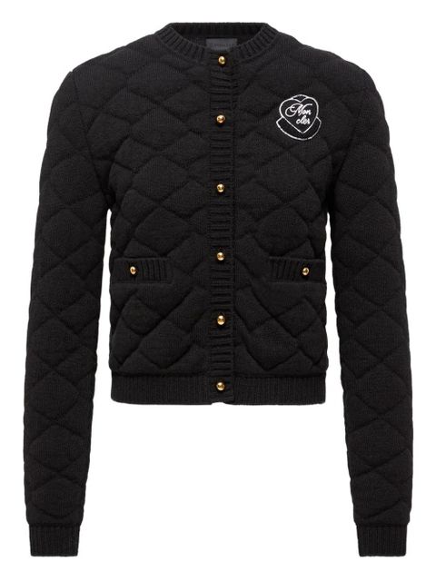 Moncler quilted heart-logo cardigan - Black - zdjęcie produktu nr 1