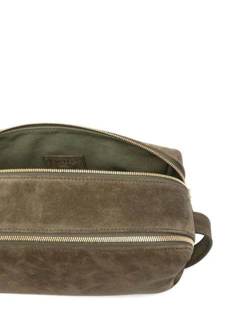 Elleme Trousse suede double-zip shoulder bag - Green