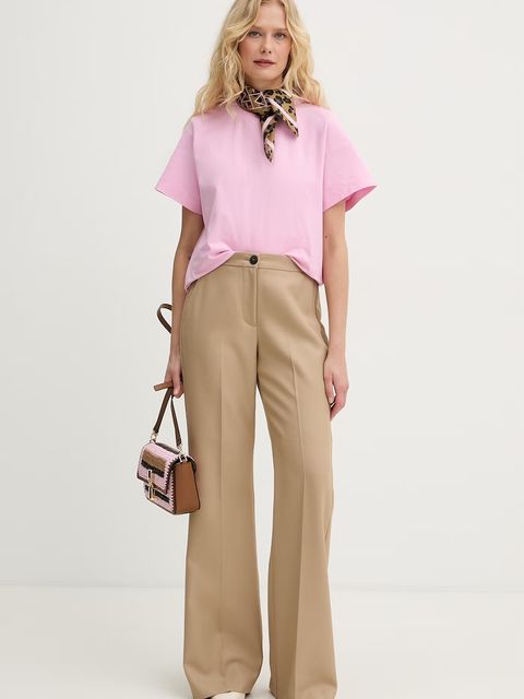 Marella t-shirt damski bawełniany z elastanem Emme by Marella - zdjęcie produktu nr 1