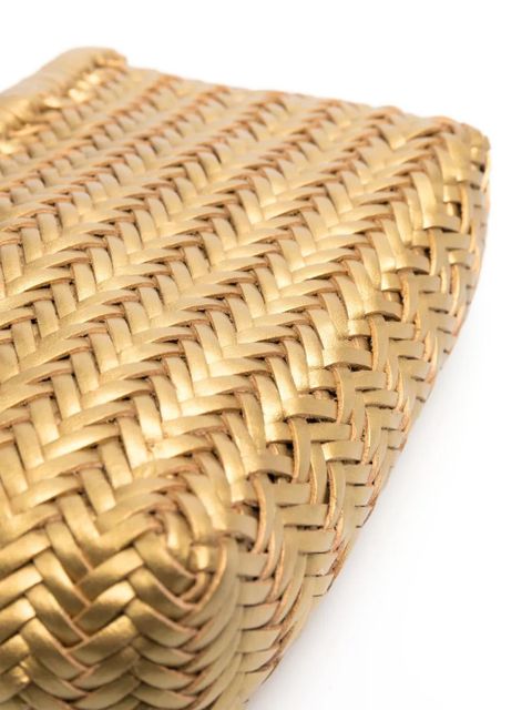 DRAGON DIFFUSION Minsu leather interwoven shoulder bag - Gold - zdjęcie produktu nr 2
